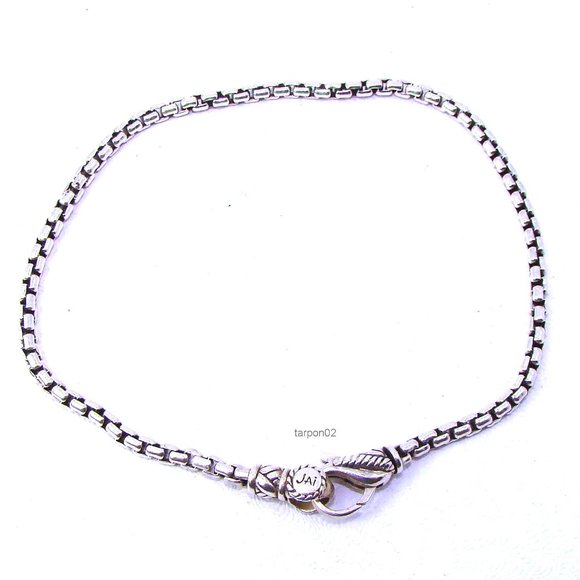 John Hardy JAI Box Chain2.7mm Sterling Silver Bracelet - Large - XLNIB